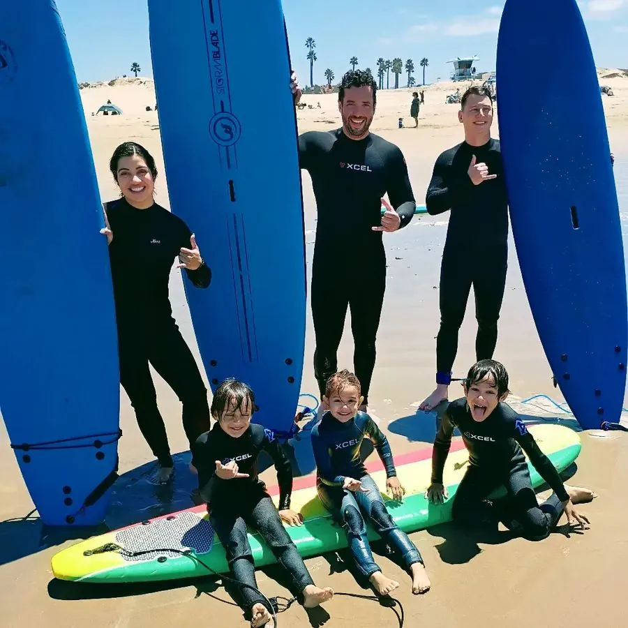 Private group surf lesson at Pismo Beach