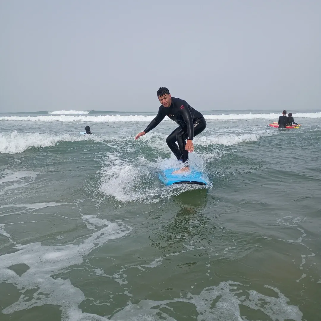 Central Coast Surf School instructor teaching a surf lesson